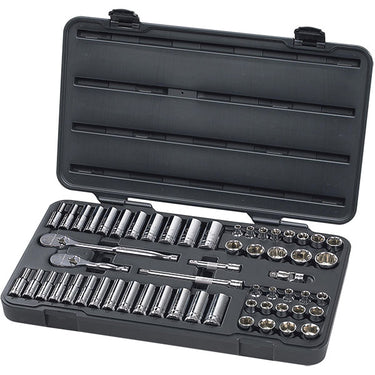 GearWrench® 57-Piece, 6-Point Standard & Deep Mechanics Tool Set, SAE/Metric, 3/8